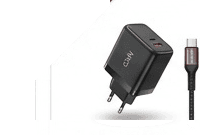 DK Power 65W GaN Dual Port Charger + Braided Cable