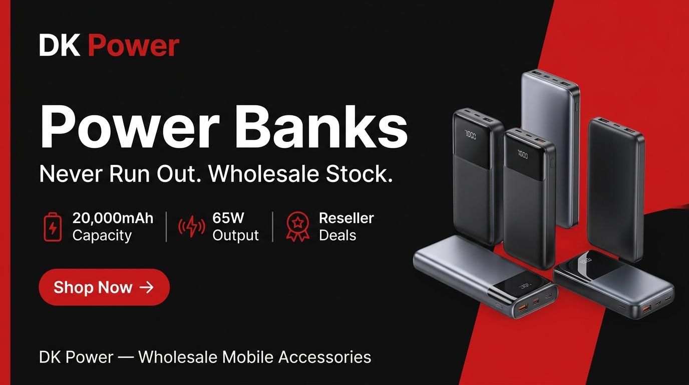 DK Power Power Banks – Never Run Out, Wholesale Stock. 20,000mAh Capacity, 65W Output, Reseller Deals.